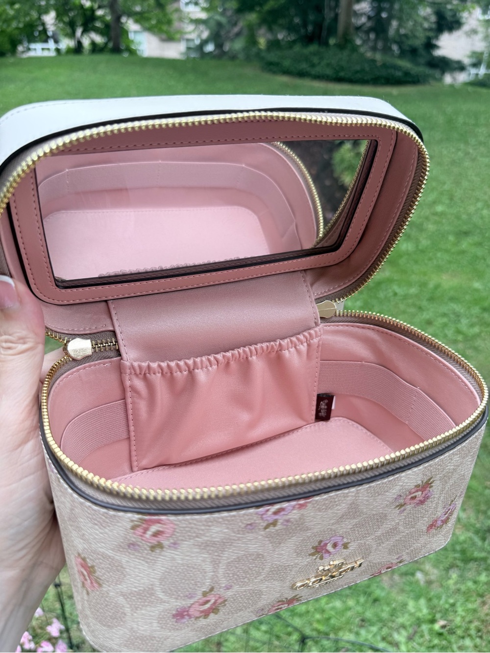 Coach Cosmetic Case In Signature Canvas With Floral Print - Picture 9 of 12